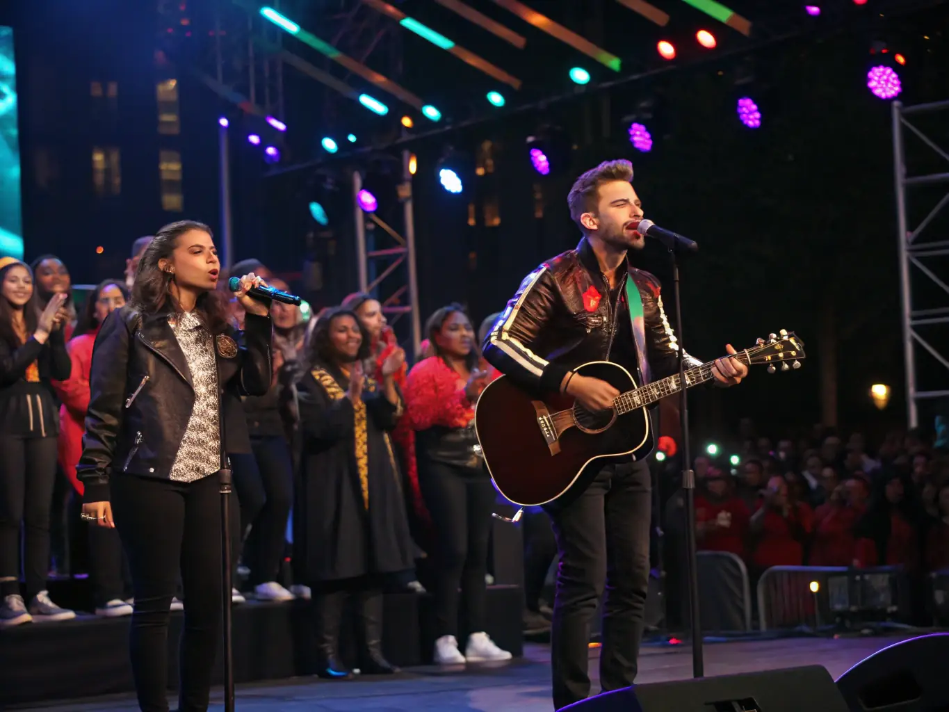 A photograph of a lively music performance featuring local musicians, capturing the energy and excitement of live music events organized by the association.